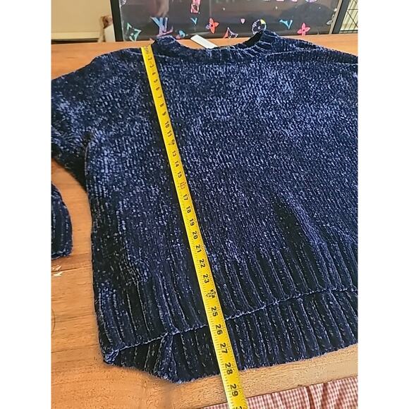 Sanctuary Cozy Soft Velvet Blue Sweater Plus Size 3X New - Picture 7 of 9